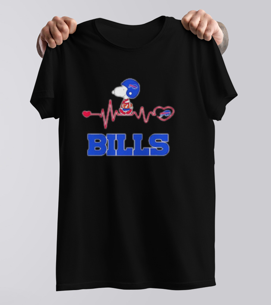 Heartbeats Snoopy Bills Football Helmet Heartbeat T-Shirt