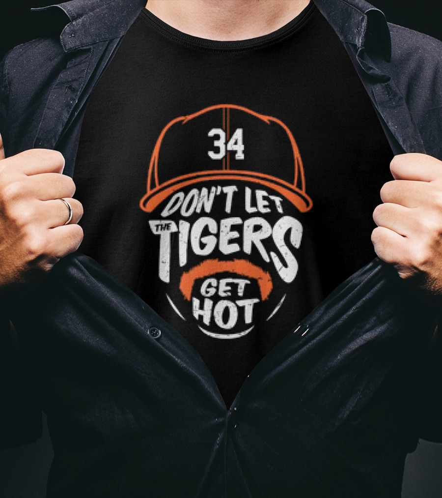Jacob Ray Rogers 34 Detroit Tigers Don't Let The Tigers Get Hot Vintage T-Shirt