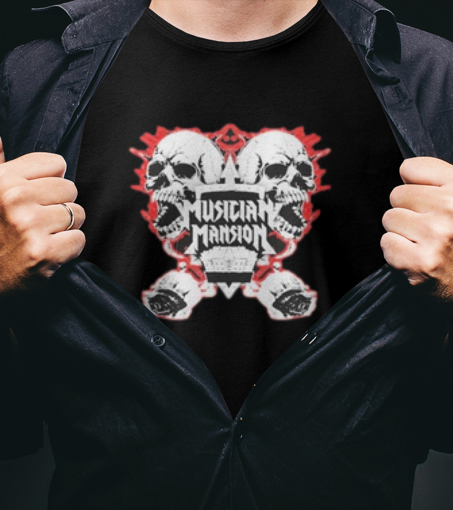 Jared Dines Musician Mansion Skull Iconic T-Shirt