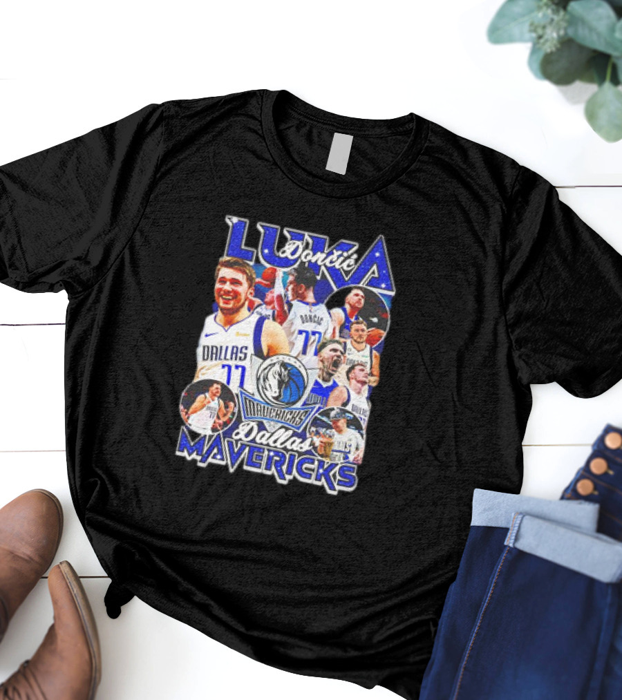 Luka Doncic Dallas Mavericks NBA Basketball Nostalgic 90s Retro Vibes T-Shirt