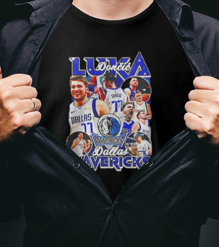 Luka Doncic Dallas Mavericks NBA Basketball Nostalgic 90s Retro Vibes T-Shirt
