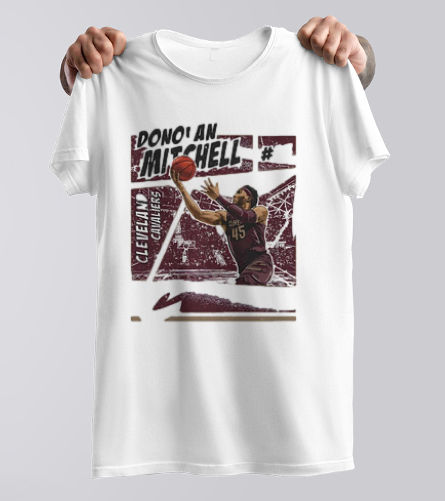 Donovan Mitchell Cleveland Cavaliers Basketball Comic Vintage 45 T-Shirt