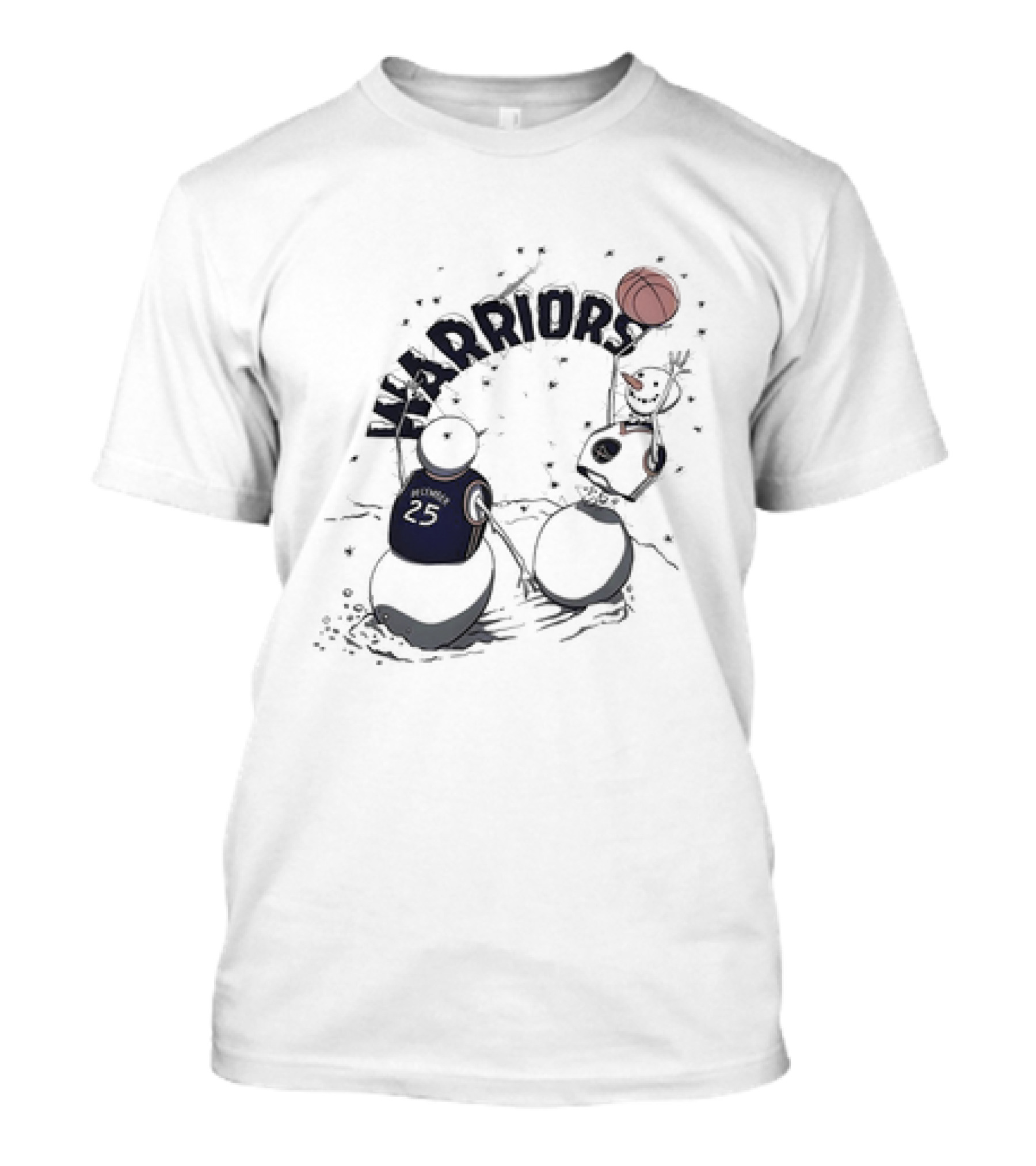 Golden State Warriors Snowman Basketball Holiday Warriors 25 T-Shirt