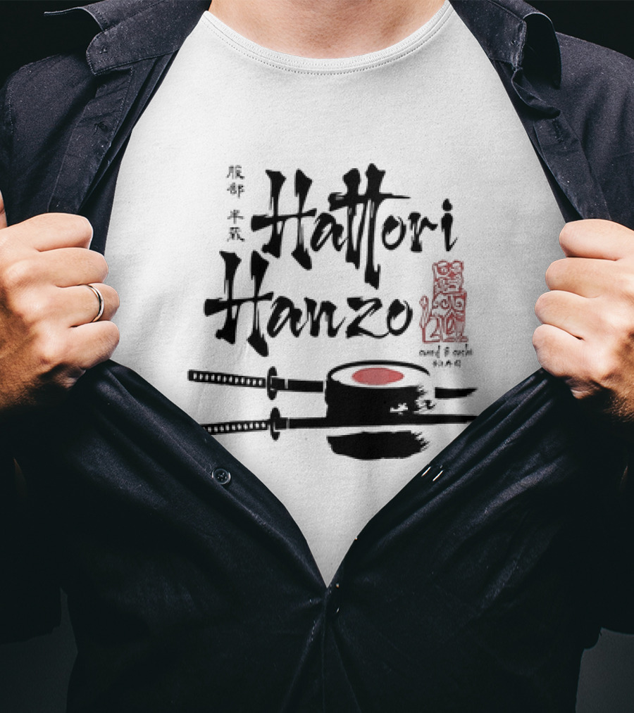 Hattori Hanzo Sword And Sushi Kill Bill Iconic Fusion T-Shirt