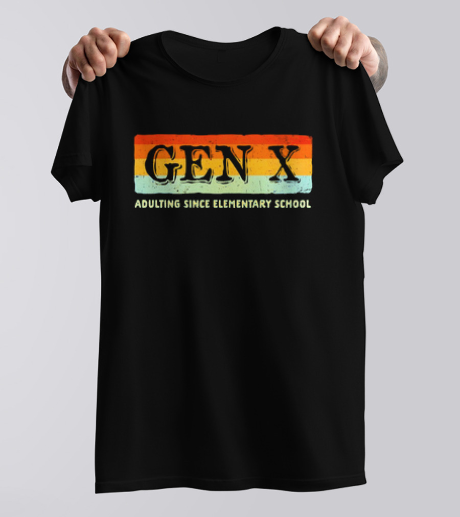 GEN X Adulting Since Elementary School Vintage T-Shirt