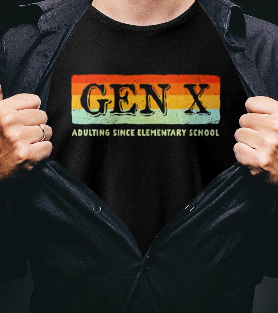 GEN X Adulting Since Elementary School Vintage T-Shirt