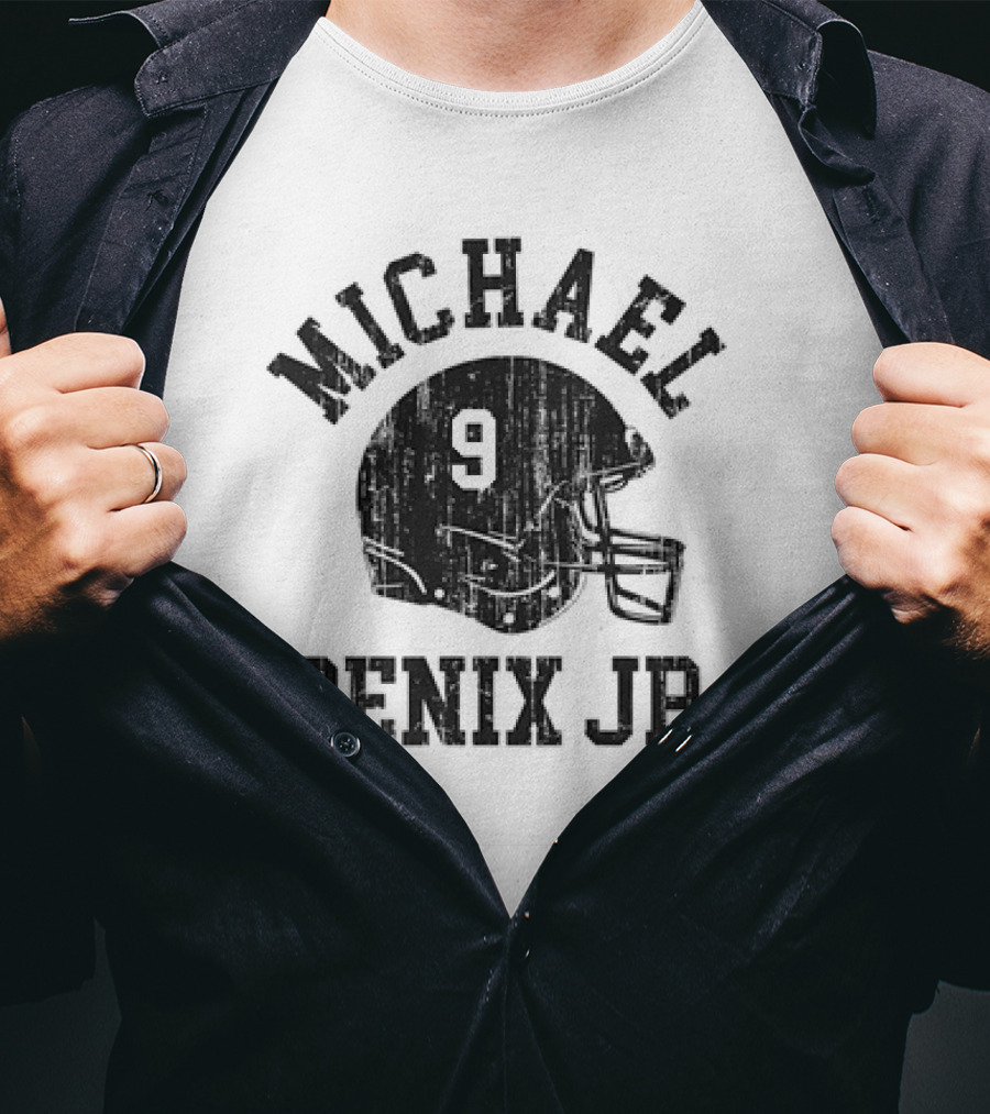 Michael Penix Jr. Vintage Font Football Helmet Number 9 T-Shirt