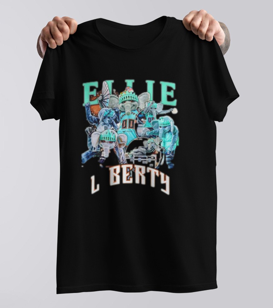 New York Liberty Ellie Basketball Christmas Statue Of Liberty T-Shirt