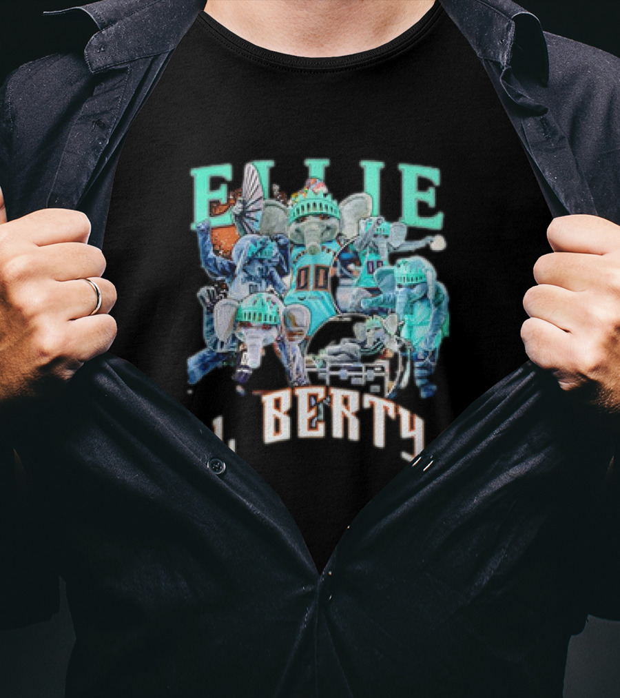New York Liberty Ellie Basketball Christmas Statue Of Liberty T-Shirt