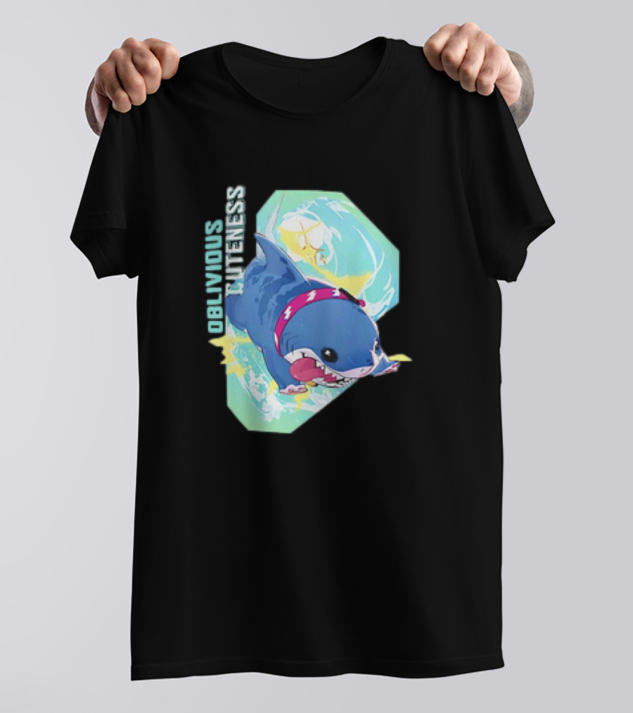 Oblivious Cuteness Shark Water Splash Adventure T-Shirt