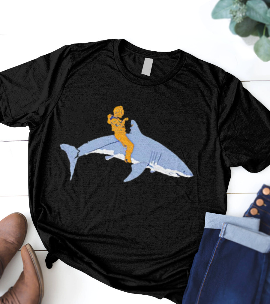 Diver Riding A Shark In T-Shirt