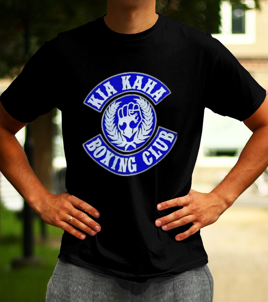 Kia Kaha Boxing Club Fist Logo With Laurel Wreath T-Shirt