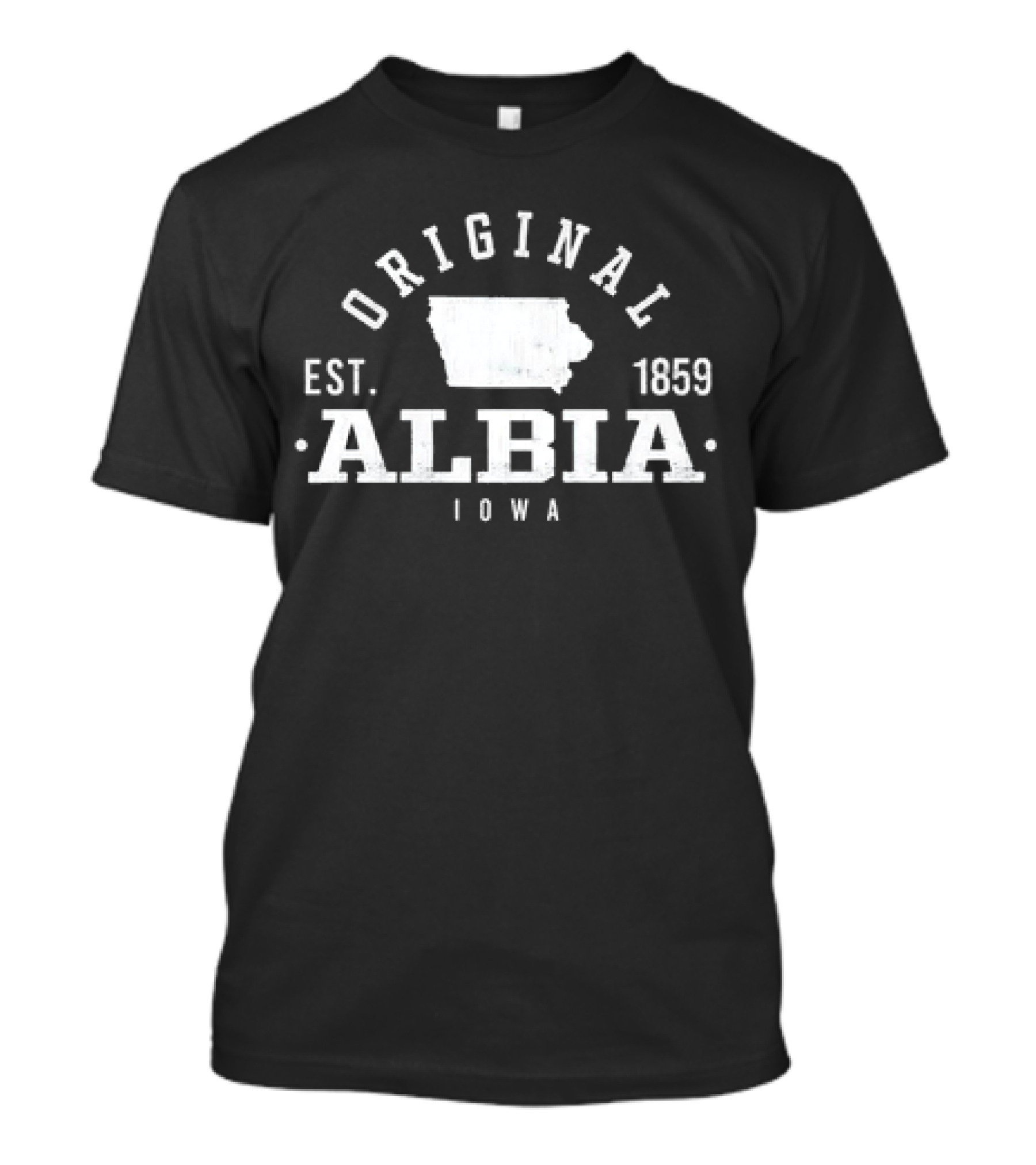 Original Albia Iowa Est 1859 Vintage State Map T-Shirt