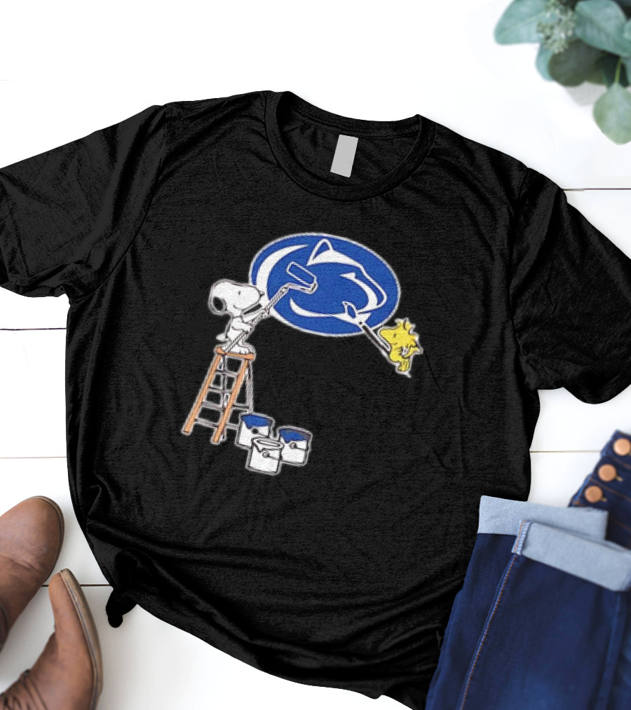 Snoopy And Woodstock Painting Penn State Nittany Lions T-Shirt