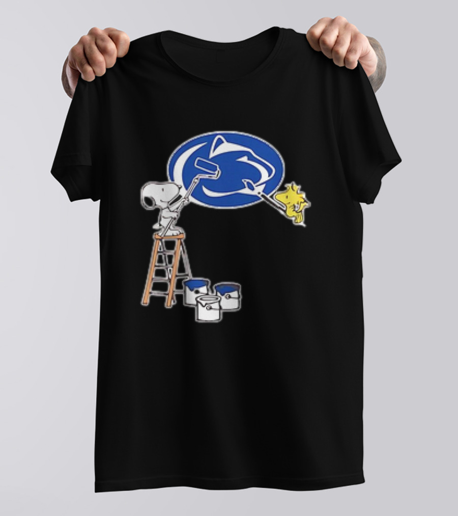 Snoopy And Woodstock Painting Penn State Nittany Lions T-Shirt