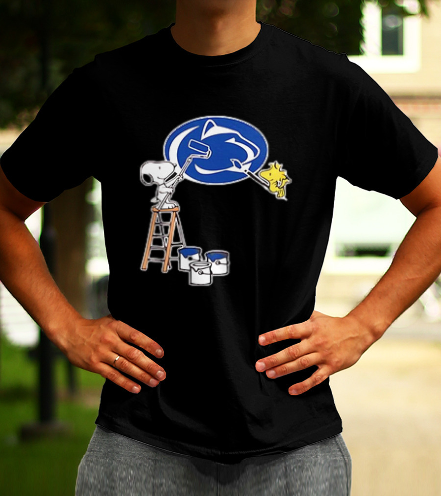 Snoopy And Woodstock Painting Penn State Nittany Lions T-Shirt