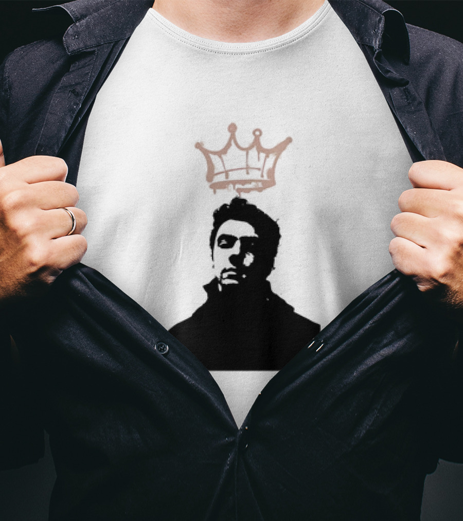 Mangione King Graffiti Crown Portrait Fitted Scoop T-Shirt