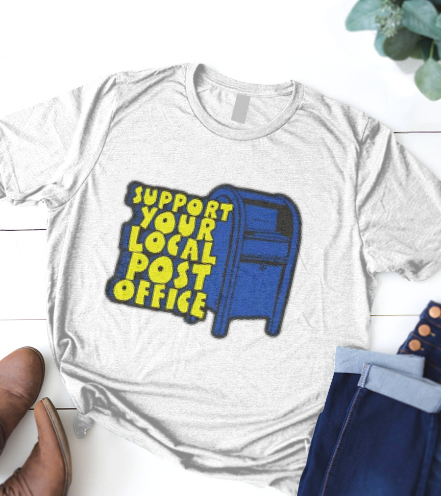 Support Your Local Post Office Blue Mailbox T-Shirt