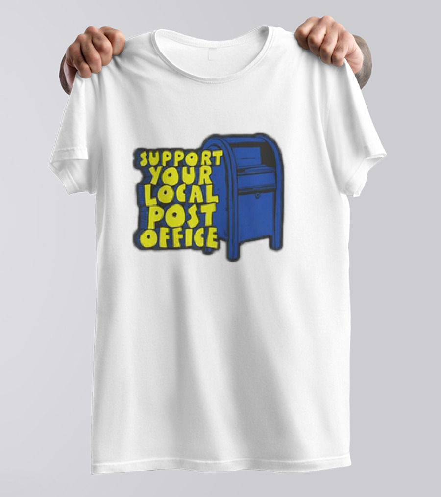 Support Your Local Post Office Blue Mailbox T-Shirt