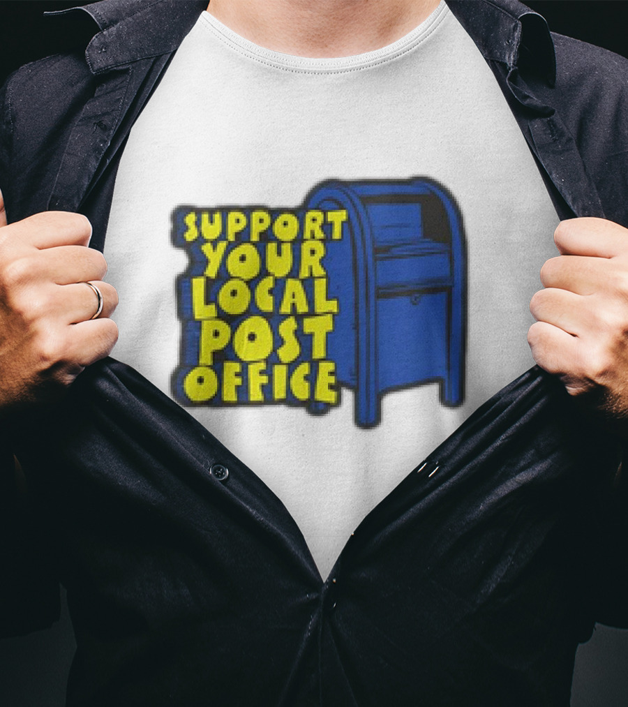 Support Your Local Post Office Blue Mailbox T-Shirt