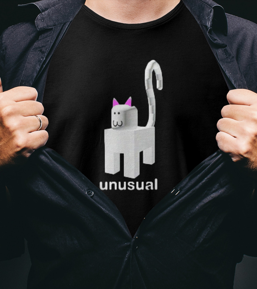 Unusual Meow V2 Blocky Cat T-Shirt