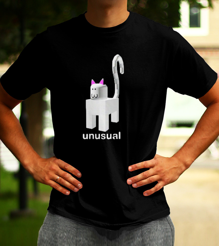 Unusual Meow V2 Blocky Cat T-Shirt