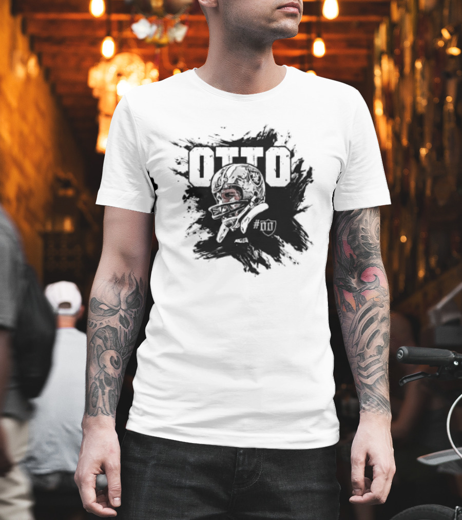Jim Otto Double Zero Las Vegas Raiders NFL Football #00 Helmet Sketch T-Shirt