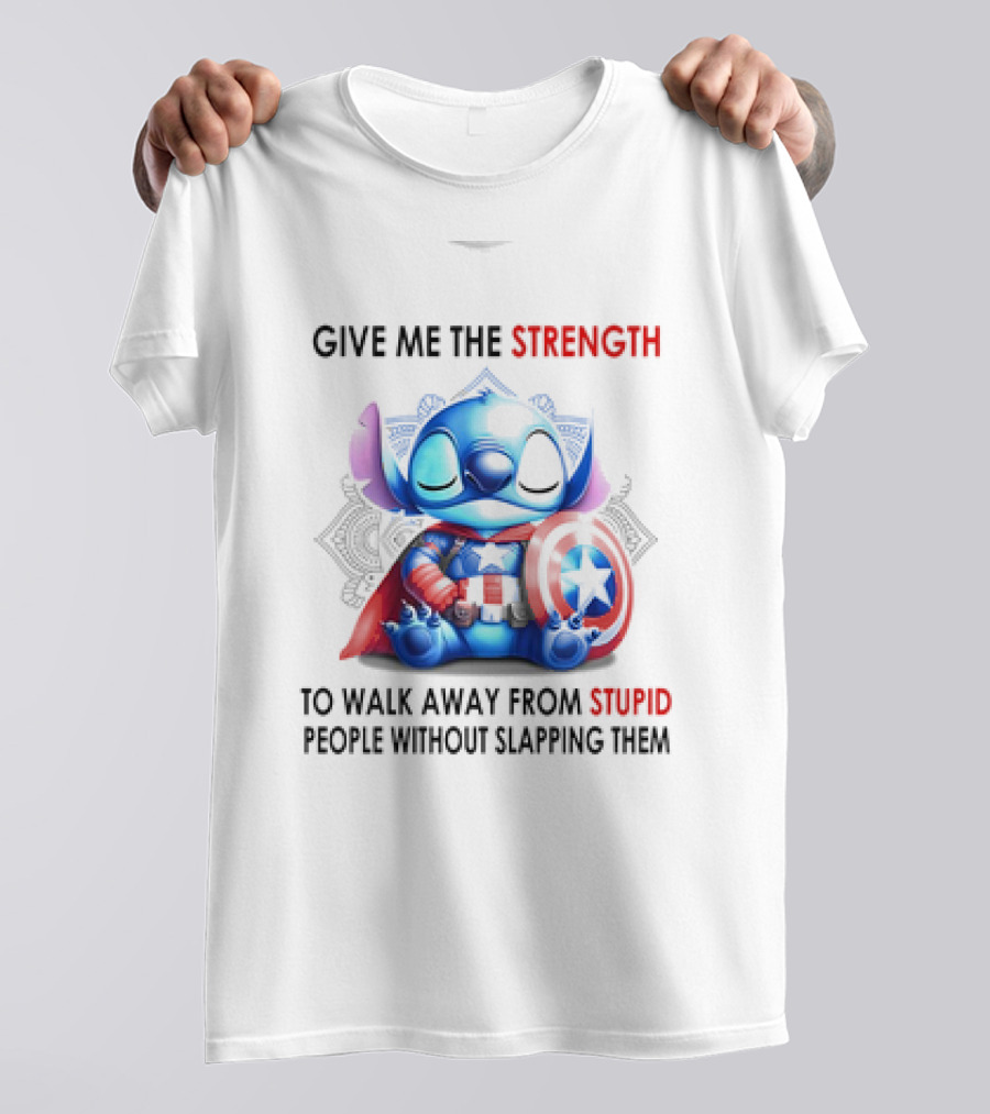 Stitch Captain Give Me The Strength To Walk Away From Stupid People Without Slapping Them T-Shirt