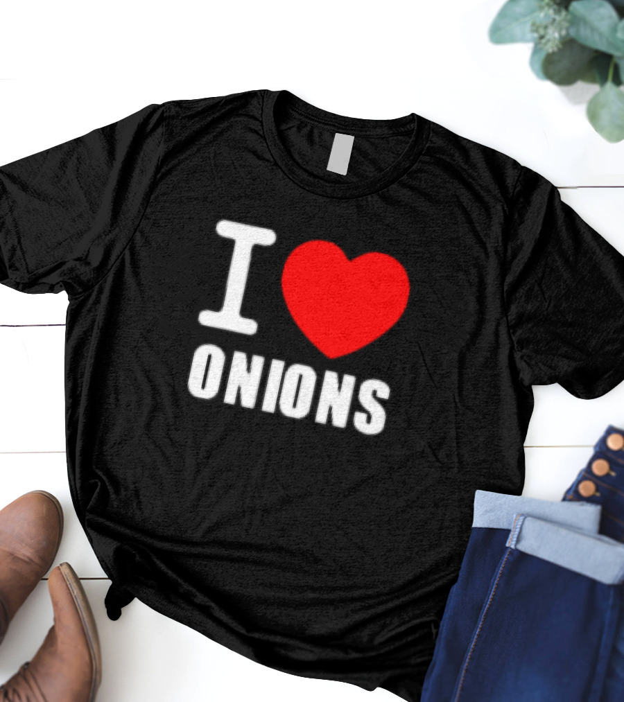 I Heart Onions Retro Love T-Shirt