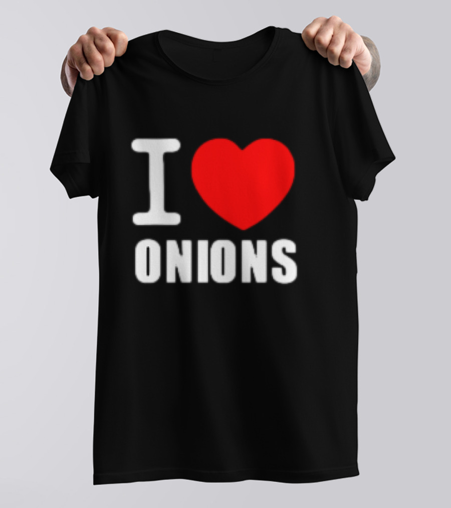 I Heart Onions Retro Love T-Shirt