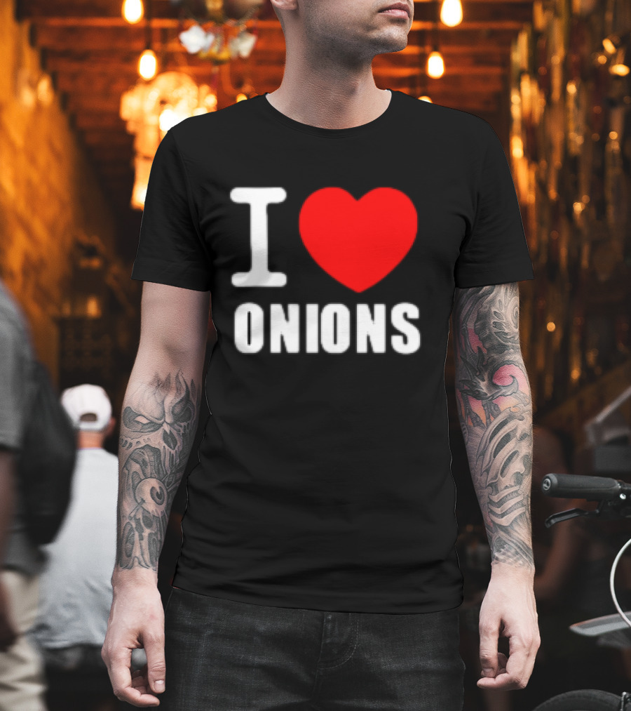 I Heart Onions Retro Love T-Shirt
