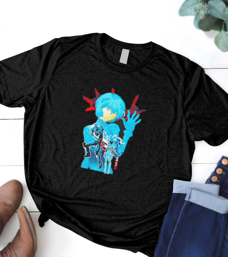 Rei Ayanami Eva-00 Neon Genesis Evangelion Blue Highlight T-Shirt