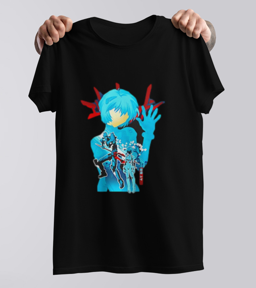 Rei Ayanami Eva-00 Neon Genesis Evangelion Blue Highlight T-Shirt