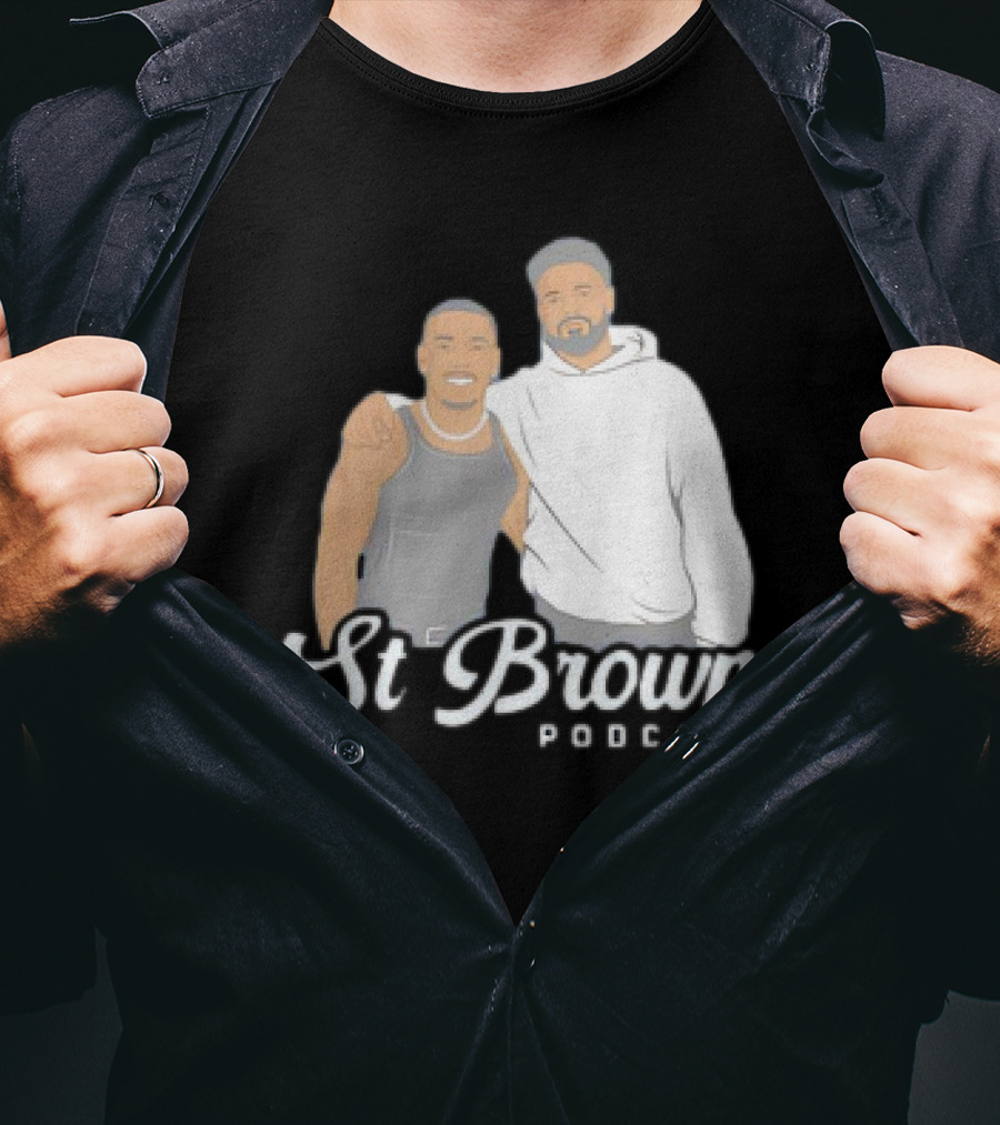 St Brown Podcast Cartoon T-Shirt