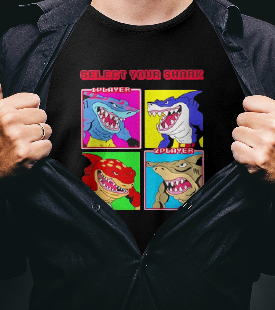 Street Sharks Select Your Shark Player Screen T-Shirt