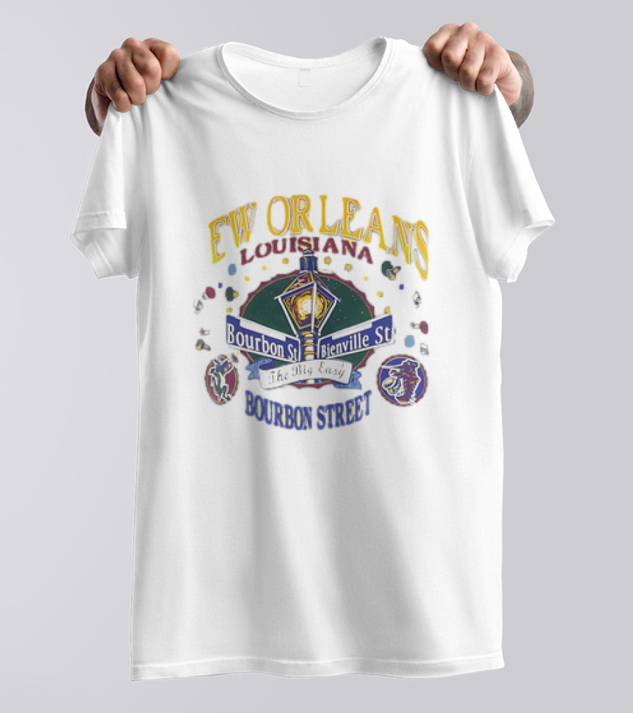 New Orleans Louisiana Bourbon Street Bienville St The Big Easy Vintage T-Shirt