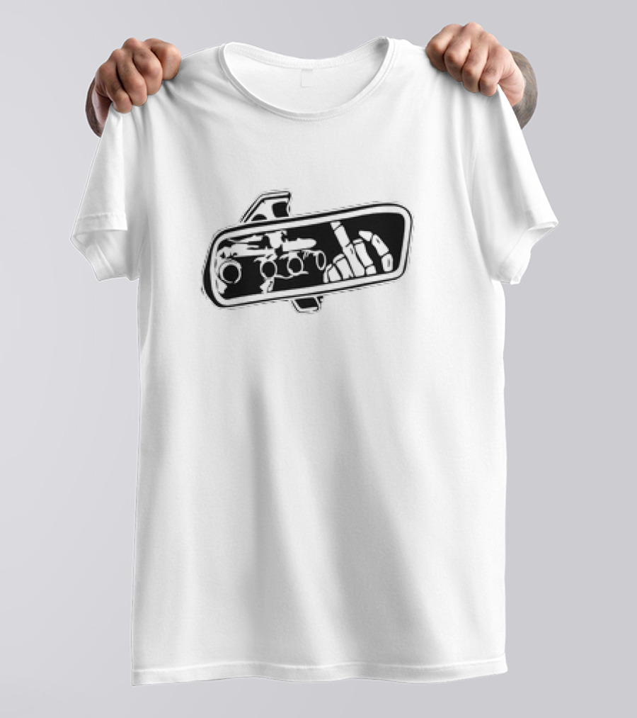 Rear View Bone Car Mirror Hand Gesture Airplane T-Shirt