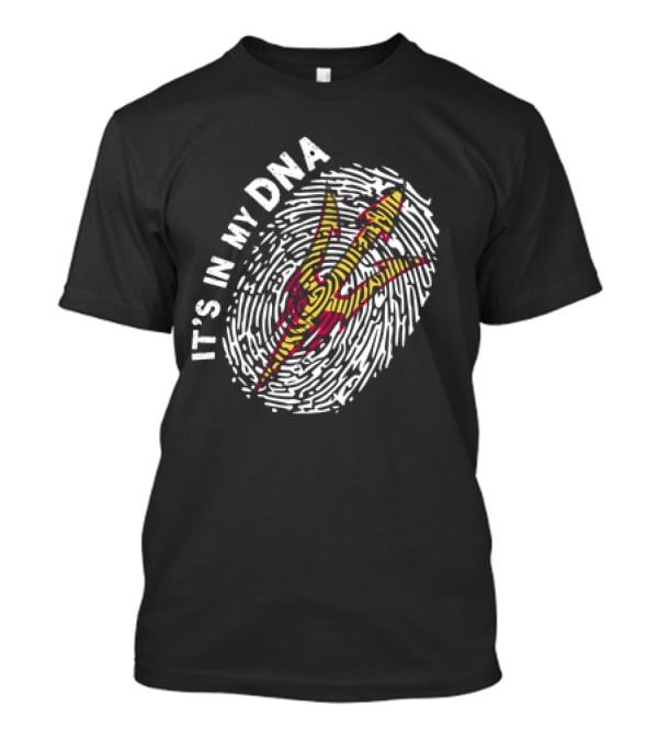 IT'S IN MY DNA Arizona State Sun Devils Football Fingerprint T-Shirt