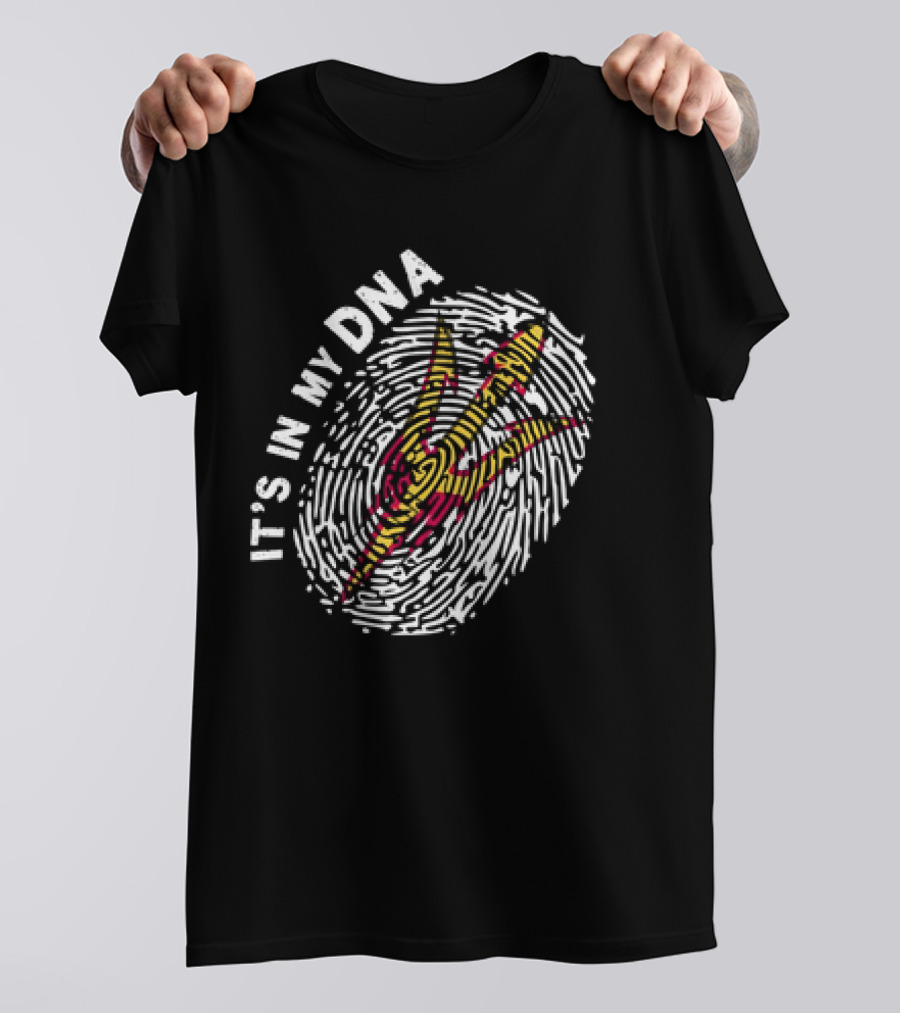 IT'S IN MY DNA Arizona State Sun Devils Football Fingerprint T-Shirt