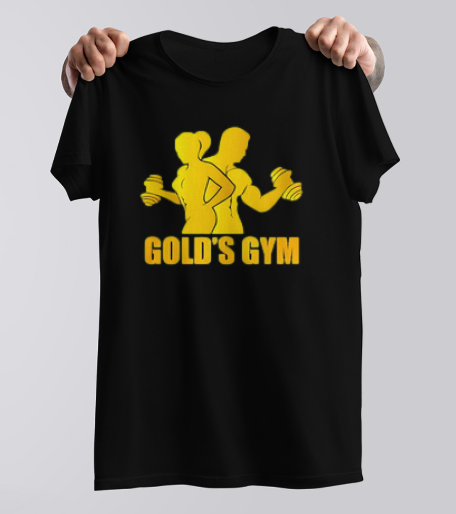 Gold's Gym Man And Woman With Dumbbells T-Shirt