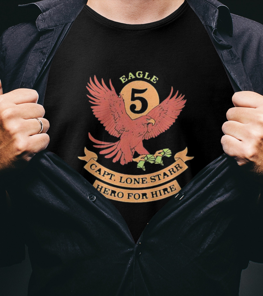 Eagle 5 Capt. Lone Starr Hero For Hire Vintage Spaceballs Emblem T-Shirt