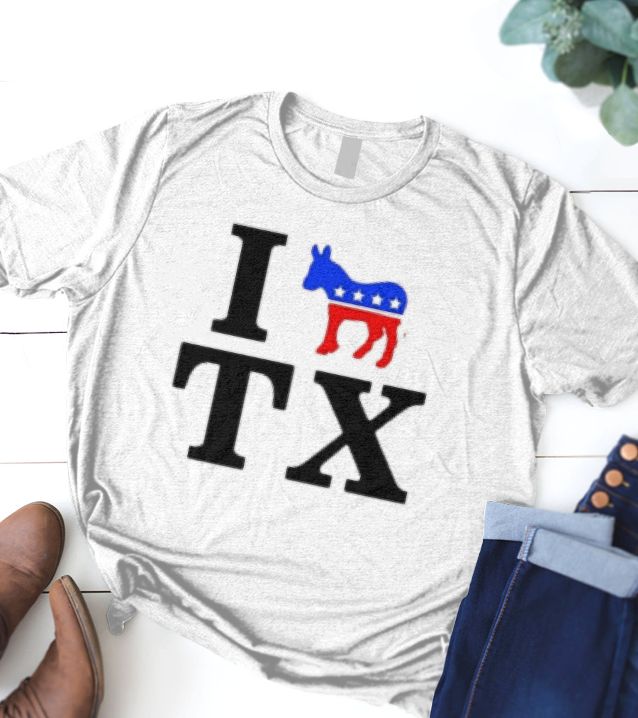 I Love Texas Democrat Donkey Symbol TX T-Shirt