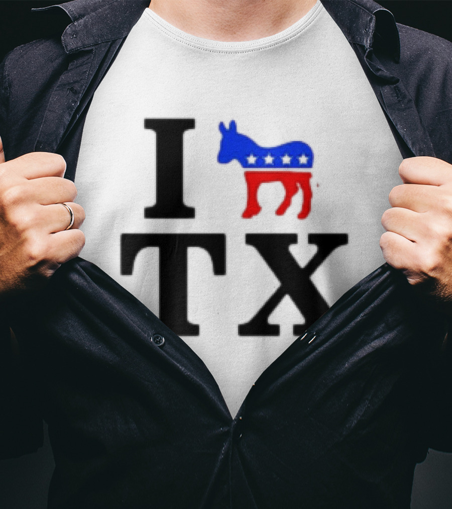I Love Texas Democrat Donkey Symbol TX T-Shirt