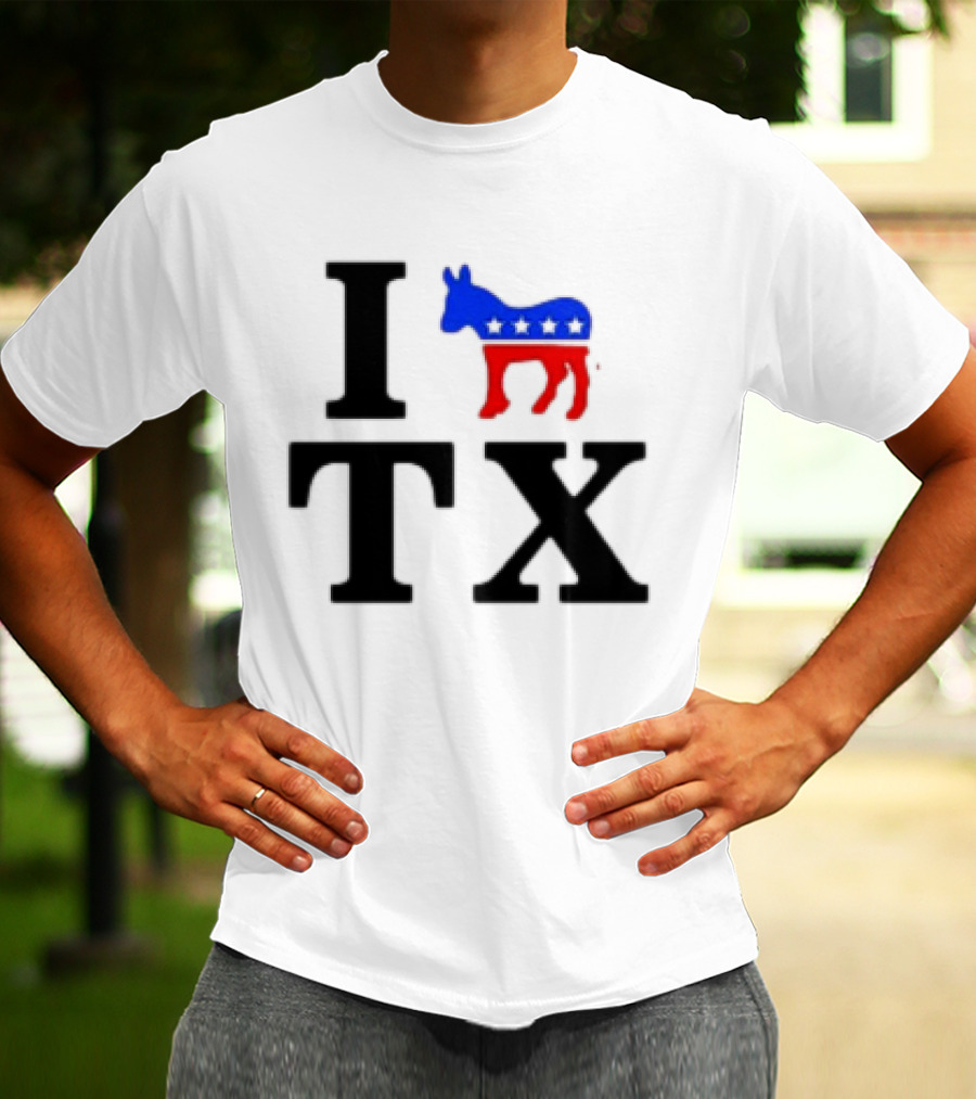 I Love Texas Democrat Donkey Symbol TX T-Shirt