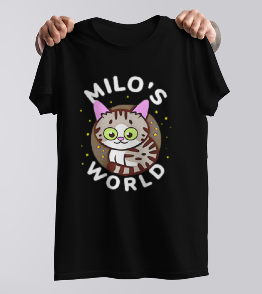 Milo's World Cat With Bright Eyes And Striped Fur T-Shirt