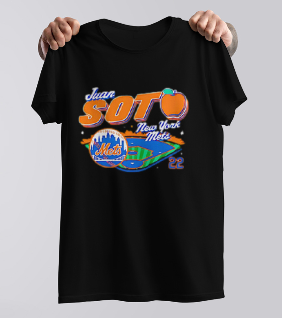 Juan Soto New York Mets Peach 22 Stadium Mets T-Shirt