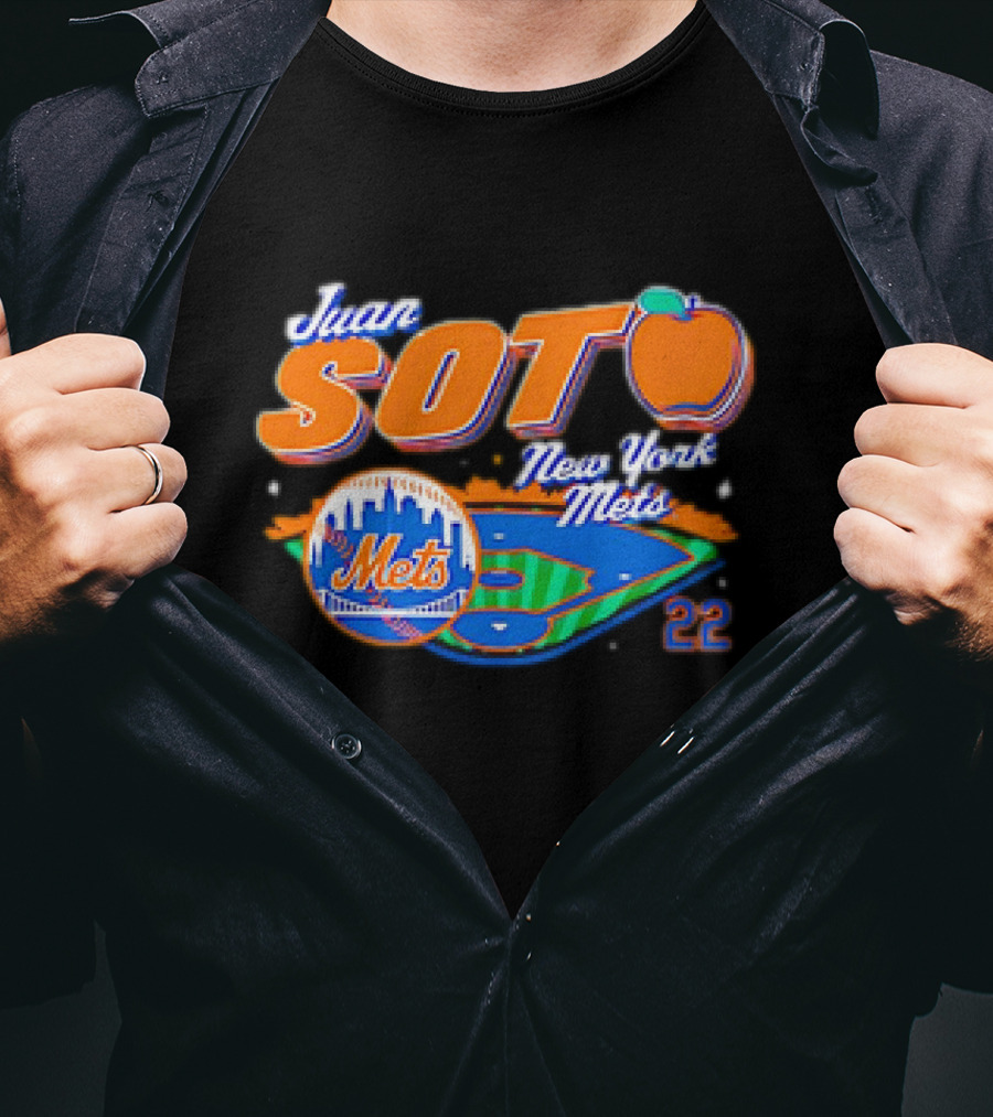 Juan Soto New York Mets Peach 22 Stadium Mets T-Shirt
