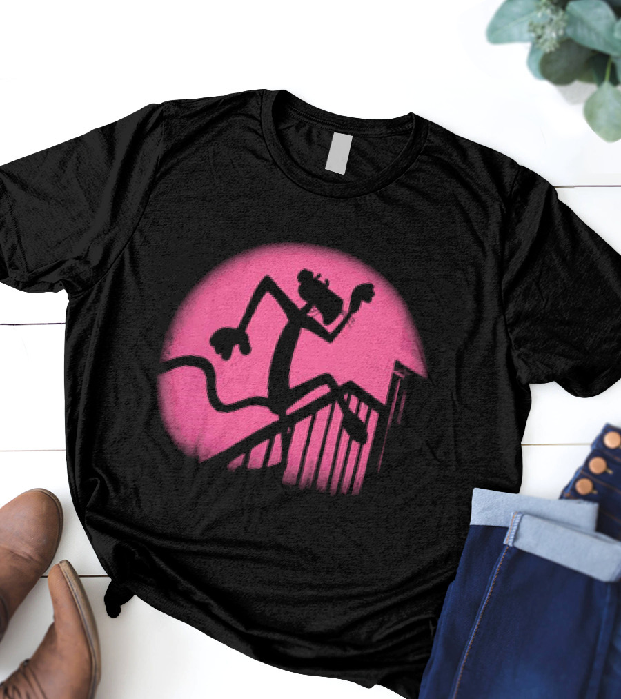 Pink Panther Creeping Silhouette In The Night T-Shirt
