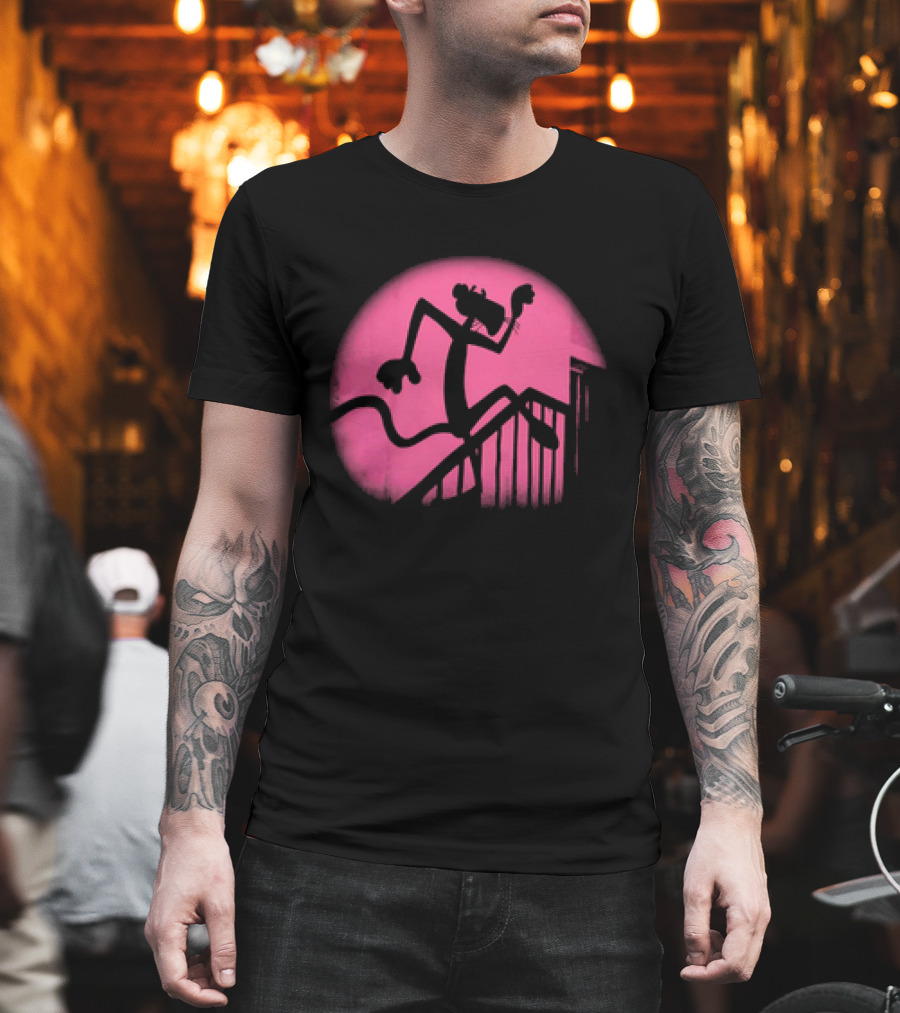 Pink Panther Creeping Silhouette In The Night T-Shirt