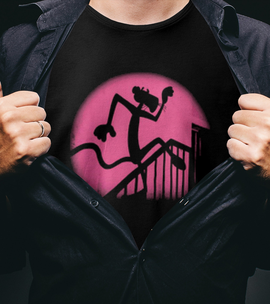 Pink Panther Creeping Silhouette In The Night T-Shirt